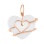Heart-shaped White Onyx Pendant with Russian Rose Gold. View D