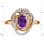 Amethyst and Diamond Galaxy Ring in 585 Rose Gold - Angle 2