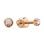 Yellow Pond Lily-inspired Diamond Stud Earrings. 585 (14kt) Rose Gold, 7mm Long Posts, Screw Backs