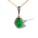 Art Deco Style Emerald and Diamond Pendant. 750 Rose Gold, KARATOFF Series