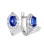Cornflower-blue Sapphire Diamond Earrings. 'Royal Gem' series, 585 (14kt) White Gold