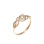 Swarovski CZ 3 Centers Ring. 585 (14kt) Rose Gold, Rhodium Detailing