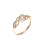 Swarovski CZ 3 Centers Ring. 585 (14kt) Rose Gold, Rhodium Detailing