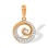 Diamond Circle Pendant with a Golden Tendril. Hypoallergenic Cadmium-free 585 (14K) Rose Gold