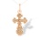 Orthodox Trefoil Cross-Crucifix Pendant. Certified 585 (14kt) Rose Gold
