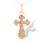 Orthodox Trefoil Cross-Crucifix Pendant. Certified 585 (14kt) Rose Gold