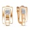 Glamorous Geometric Diamond Leverback Earrings. Certified 585 (14kt) Rose Gold, Rhodium Detailing