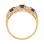Ring with 10 Diamonds and 3 Oval-cut Rubies - Angle 4