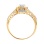14kt Yellow Gold Scrollwork Ring with Swarovski Topaz and Diamonds. View 3