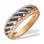 Venetian Style Sapphire and Diamond Ring. Hypoallergenic Cadmium-free 585 (14K) Rose Gold