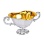 Silver Sugar Bowl. 'Kamelia' Series. Hypoallergenic 925 Silver, 999 (24kt) Gold Plating