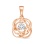 Elaborately Woven Pendant with Elevated Diamonds. Certified 585 (14kt) Rose Gold, Rhodium Detailing