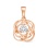 Elaborately Woven Pendant with Elevated Diamonds. Certified 585 (14kt) Rose Gold, Rhodium Detailing