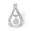 Dangle Diamond Cluster Pendant. Certified 585 (14kt) White Gold