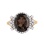 Smokey quartz CZ ring in 585 rose gold. View 2