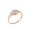Pave CZ Ring. 585 (14kt) Rose Gold, Rhodium Detailing