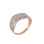 CZ Curved Rose Gold Band With Bay Leaves
