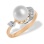 Art Deco-style Pearl and Diamond Ring. 585 (14kt) Rose and White Gold