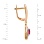 Festive Dangle Ruby and Diamond Earrings. Hypoallergenic Cadmium-free 585 (14K) Rose Gold. View 2