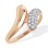 Guilloché-Pavé CZ Ring. 585 (14kt) Rose Gold, Rhodium Detailing