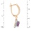 Amethyst rose gold drop earring. View 2