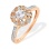 Ring with Diamonds and Natural Topaz by Swarovski. Certified 585 (14kt) Rose Gold, Rhodium Detailing