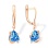 Trillion-shaped Blue Topaz Earrings. 585 (14kt) Rose Gold
