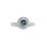 Aquamarine and Diamond Openwork Ring. Certified 585 (14kt) White Gold. View 2