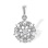 Diamond Wreath Pendant. Certified 585 (14kt) White Gold, Rhodium Finish