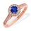 Connoisseur Blue Sapphire and Diamond Ring. Hypoallergenic Cadmium-free 585 (14K) Rose Gold