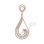 Treble Clef-inspired Beaded Pendant with Diamonds. Tested 585 (14K) Rose Gold, Rhodium Detailing