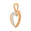 Affordable Rose Gold Diamond Heart Pendant - Angle 2