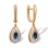 Festive Dangle Sapphire and Diamond Earrings. Hypoallergenic Cadmium-free 585 (14K) Rose Gold