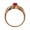 Ring with Hot Ruby and 45 Diamonds. Hypoallergenic 585 Rose Gold, Rhodium Detailing. View 4