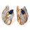 Tulip-inspired Sapphire and Diamond Earrings. Tested 585 (14K) Rose and White Gold