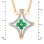 Emerald and Diamond Convertible Rose Gold Necklace. View 1