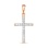 Protestant Cross with 17 Diamonds, 25mm High. Certified 585 (14kt) Rose Gold, Rhodium Detailing