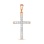 Protestant Cross with 17 Diamonds, 25mm High. Certified 585 (14kt) Rose Gold, Rhodium Detailing