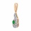 Lab-Grown Emerald and Diamond Teardrop Pendant. Tested 585 (14K) Rose and White Gold. View 3