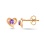 Amethyst Heart Stud Earrings. 585 (14kt) Rose Gold, Friction Backs