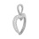 Affordable White Gold Diamond Heart Pendant - Angle 2
