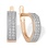 Urban Style CZ Pave Earrings. Certified 585 (14kt) Rose Gold, Rhodium Detailing