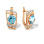 Luxury Classic Leverback Earrings. Quadrilateral-cut Blue Topaz and CZ