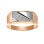 Textured 14kt Rose and White Gold Signet for Him. View 2