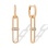 Trendy Paperclip-inspired Diamond Earrings. Hypoallergenic 585 Rose Gold, Rhodium Detailing