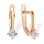 Illusion-set Diamond Geometric Leverback Earrings. Certified 585 (14kt) Rose Gold, Rhodium Detailing