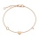 Love Story Adjustable Anklet with a Diamond. Certified 585 (14kt) Rose Gold, Rhodium Detailing