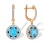 Dreamy Blue Topaz, Sapphire and Diamond Earrings. Hypoallergenic Cadmium-free 585 (14K) Rose Gold