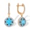 Dreamy Blue Topaz, Sapphire and Diamond Earrings. 585 Rose Gold, Black and White Rhodium