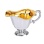 Silver Creamer. 'Kamelia' Series. Hypoallergenic 925 Silver, 999 (24kt) Gold Plating